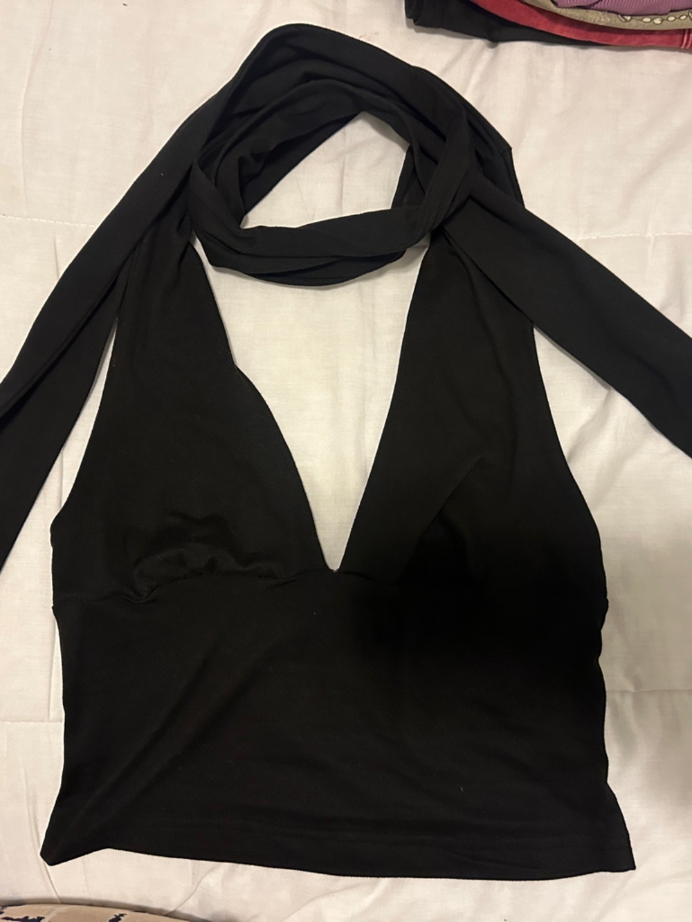 Women's Black Halter Tie-Back Camisole
